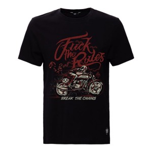 King Kerosin F*ck The Rules T-shirt black męska koszulka motocyklowa hot rod pinup girls cafe racer bobber chopper harley 