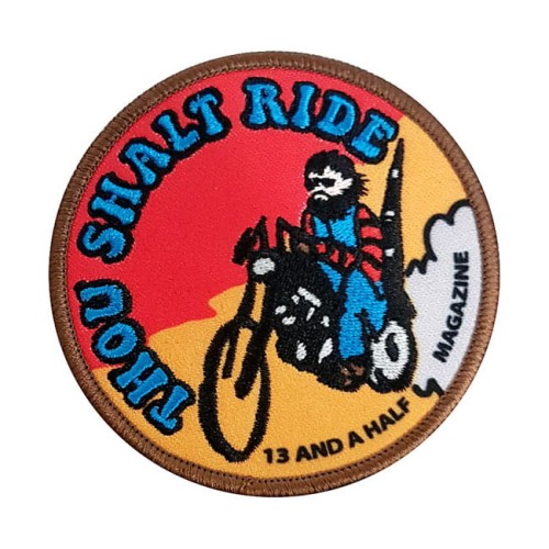 13 andahalfmagazineThou Shalt Ride patch.jpg