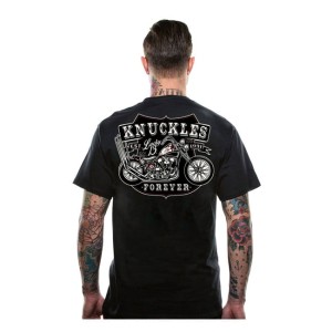 Lucky 13 Knuckles T-shirt black czarna koszulka motocykliwa z czachą bobber harley 