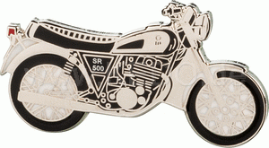 Przypinka motocyklowa Yamaha Sr500 pin motocykl srebrna.gif