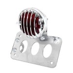 Boczne mocowanie tablicy rejestracyjnej z lampą tylną Steampunk Chrome Sidemount with taillight
