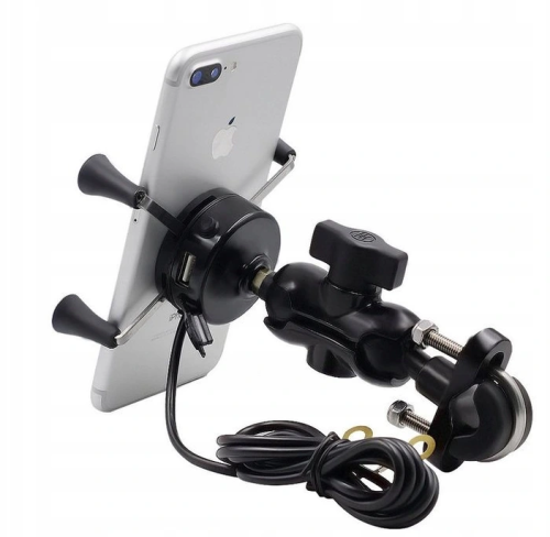 UCHWYT RAM TELEFONU SMARTFONA GSM USB GNIAZDO uchwyt na motocykl telefon nawigacja gniazdo usb.png