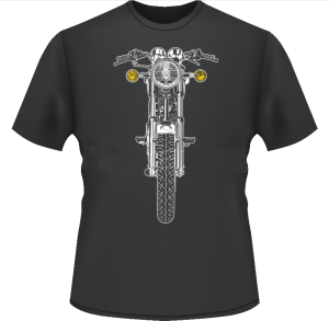 YAMAHA SR500 KOSZULKA MOTOCYKLOWA Z MOTOCYKLEM YAMAHA KOLOR SZARY