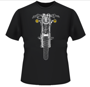 YAMAHA SR500 KOSZULKA MOTOCYKLOWA Z MOTOCYKLEM KOLOR CZARNY