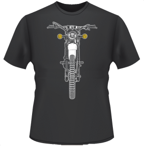 YAMAHA XT500 KOSZULKA MOTOCYKLOWA Z MOTOCYKLEM KOLOR SZARY 