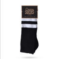 American Socks Knee High Back In Black, triple white striped WYSOKIE SKARPETY.png