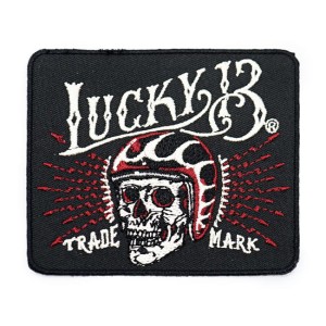 Lucky 13 Skull patch black naszywka motocyklowa z czachą bobber harley 