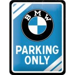 METALOWA TABLICZKA BMW PARKING ONLY PLAKAT 15 x 20cm  GADŻETY BMW DLA FANÓW