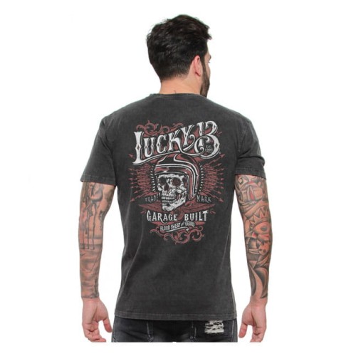 Lucky 13 Skull Built T-shirt T-shirt washed black KOSZULKA MOTOCYKLOWA Z CZACHĄ W KASKU BOBBER CHOPPER HARLEY.jpg