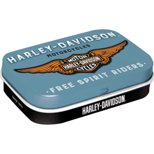 81380 Mint Box Harley-Davidson Logo Blue metalowe pudełko z cukierkami harley puszka.jpg