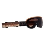 Retro gogle motocyklowe vintage PiWear® Arizona frame brown black strap brown beige 
