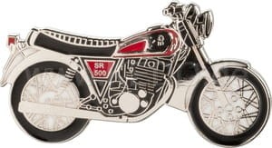Przypinka pin motocykl Yamaha SR500 czerwono-srebrna