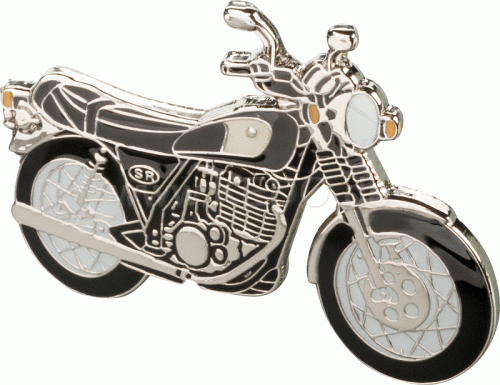 Przypinka motocyklowa Yamaha Sr500 pin motocykl CZARNA.gif