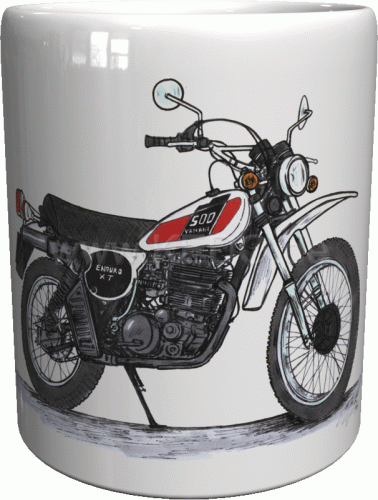 porcelanowy kubek do kawy erbaty kubek yamaha XT500 1976 retro kubek z motocyklem 1.gif