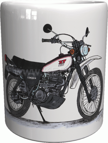 piękny kubek z motocyklem yamaha 'XT500 1986 retro motocykle motocykle klasyczne.gif
