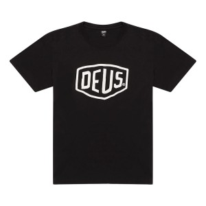 Koszulka Deus ex Machina Shield Tee black koszulka motocyklowa ze klasycznym logo Deus 