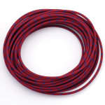Przewód czerwono-niebieski 9m do instalacji elektrycznej w bawełnianym oplocie Cotton covered wire