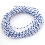 Przewód biało - niebieski 9m do instalacji elektrycznej w bawełnianym oplocie Cotton covered wire