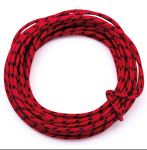 Przewód czerwono-czarny 9m do instalacji elektrycznej w bawełnianym oplocie Cotton covered wire