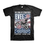 Evel Knievel Poster T-shirt black motocyklowa koszulka ze świetną grafikę t-shirt z motocyklem  