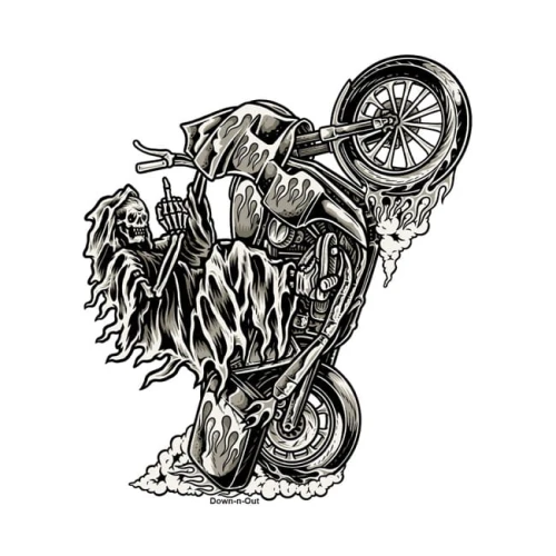 Down-n-Out Wheely Reaper sticker NAKLEJKA MOTOCYKLOWA Z CZACHĄ NAKLEJKA Z CHOPPEREM.jpg