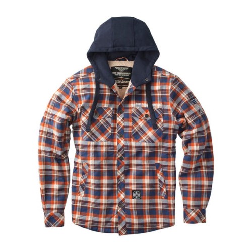 WCC Sherpa lined flannel jacket brownorange.jpg