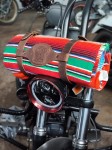 KOLOROWY MEKSYKAŃSKI KOC MOTOCYKLOWY CHOPPER BOBBER HARLEY KOC MEKSYKAŃSKI