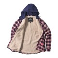 WCC Sherpa lined flannel jacket navy red ocieplana koszula flanelowa z kapturem garaż koszula do pracy do chodzenia na co dzień 2.jpg