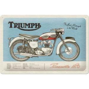 METALOWA TABLICZKA PREZENT DLA MOTOCYKLISTY DO GARAŻU Plakat 20x30 Triumph Bonneville