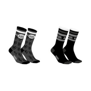 Von Dutch Lot socks black motocyklowe skarpetki ze świetną garfiką 2 pary w zestawie