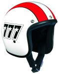 BANDIT 777 JET HELMET, WHITE/ORANGE KASK OTWARTY ORZESZEK HARLEY BOBBER CHOPPER CAFE RACER