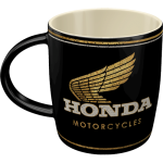 Motocyklowy kubek Honda MC Motorcycles Gold porcelanowy kubek Honda granatowo złoty ze skrzydłami prezent 