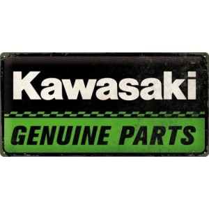 METALOWA TABLICZKA PREZENT DLA MOTOCYKLISTY DO GARAŻU 27025 Plakat 25x50 Kawasaki Genuine Parts