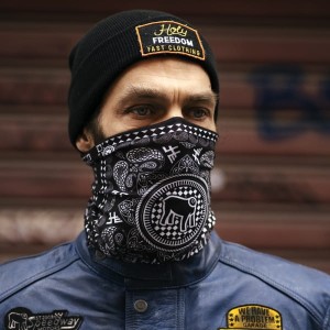 Holy Freedom Noir drykeeper tunnel  wielofunkcyjny komin chusta motocyklowa pod kask retro vintage chusta  
