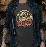 SCRAMBLER FEVER BMW T-SHIRT GREY ŚWIETNA SZARA KOSZULKA Z NIEPOWTARZALNA GRAFIKĄ MOTOCYKLOWĄ