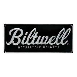 Biltwell Script shop sign black  metalowa tabliczka do garażu ozdobny szyld Biltwell 