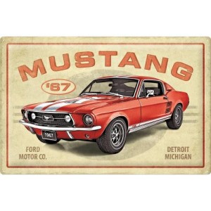 METALOWA TABLICZKA FORD MUSTANG GT RED METALOWY PLAKAT TABLICZKA OZDOBNA  40x60 