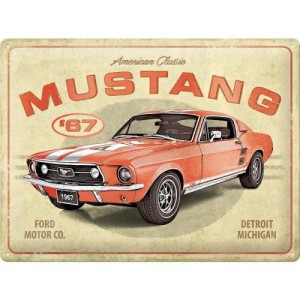 METALOWA TABLICZKA FORD MUSTANG GT RED METALOWY PLAKAT TABLICZKA OZDOBNA  30x40  