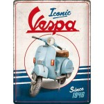 METALOWA TABLICZKA OZDOBNA VESPA ICONIC SIN 1946 SKUTER RETRO METALOWA TABLICZKA OZDOBNA Z VESPĄ 30x40 