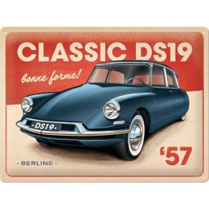 Citroen DS19 Classic metalowa tabliczka do garażu na prezent plakat 30x40 