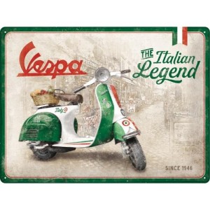 METALOWA TABLICZKA OZDOBNA VESPA ITALIAN LEGEND SKUTER RETRO METALOWA TABLICZKA OZDOBNA Z VESPĄ 30x40 