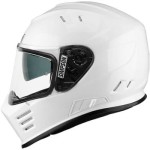 Simpson Venom White biały połysk integralny kask motocyklowy z blendą przeciwsłoneczną na harleya bobbera na customa 