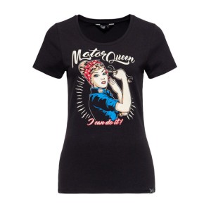 Queen Kerosin Motor Queen I Can Do It t-shirt black retro damska koszulka motocyklowa pin up girls motogirls power baby na motóry 