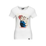 Queen Kerosin Motor Queen I Can Do It t-shirt off white biała retro damska koszulka motocyklowa pin up girls motogirls power baby na motóry