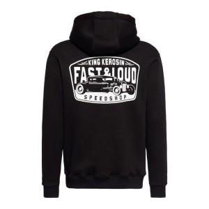 King Kerosin Fast & Loud hoodie black czarna motocyklowa rozpinana bluza z kapturem hot rod 