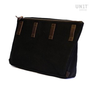 UNIT GARAGE Fezzan torba "kurierka"  stylowa torba na laptopa retro vintage czarno-brązowa