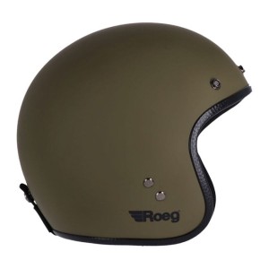 Kask Roeg Jett Army  otwarty kask motocyklowy w kolorze zielony mat z daszkiem i z homologacją ECE 22.06
