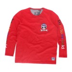Bluza Bobby Bolt McKinley longsleeve czerwona dziecięca bluza bez kaptura z fajna grafika motocyklową moto kids 