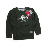 Bluza Bobby Bolt Sir Bobby sweater army green oliwkowa dziecięca bluza bez kaptura z fajna grafika motocyklową moto kids  