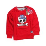 Bluza Bobby Bolt McKinley sweater red czerwona dziecięca bluza bez kaptura z fajną grafika motocyklową moto kids 